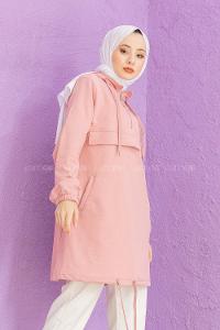 Modalamelif Kanguru Cepli Tunik Pudra