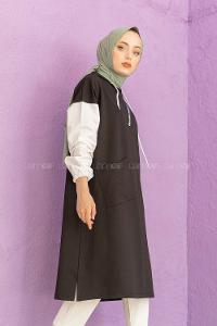 Modalamelif Love Fermuar Baskılı Tunik Siyah