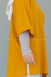 Lamelif Çizgili Uzun Kol İçlik Sütlü Kahve