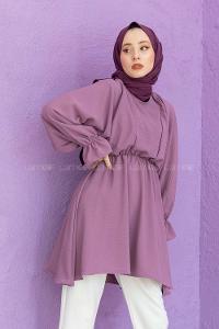 Modalamelif Balon Kol Ayrobin Tunik Mor