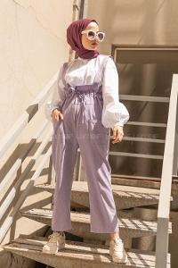 Modalamelif Bel Lastikli Slopet  Lila