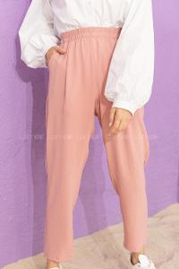 Modalamelif Beli Lastikli Pantolon Pudra