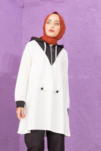 Modalamelif Kanguru Cepli Garnili İkili Takım Siyah