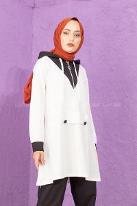 Modalamelif Kanguru Cepli Garnili İkili Takım Siyah