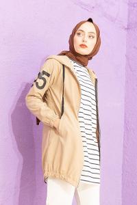 Modalamelif Kol Baskılı Yazlık Hırka Taş