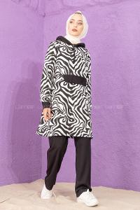 Modalamelif Soyut Desenli İkili Takım Siyah