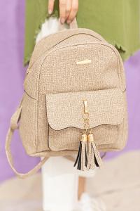 Modalamelif Dokulu Sırt Çantası Bej