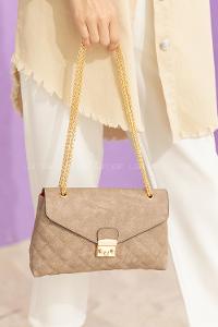 Modalamelif Zincir Askılı Dikişli Çapraz Çanta Vizonrengi