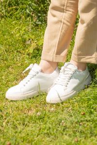 Modalamelif Düz Renk Beyaz  Spor Ayakkabı