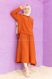 Modalamelif Kapşonlu Etekli Takım Kiremit