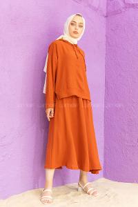 Modalamelif Kapşonlu Etekli Takım Kiremit