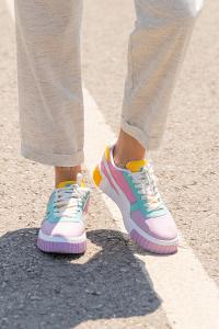 Modalamelif Parça Renkli Kontrast Pudra Spor Ayakkabı