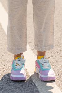 Modalamelif Parça Renkli Kontrast Pudra Spor Ayakkabı