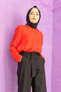 Modalamelif Ponpon Gömlek Kırmızı