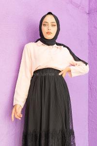 Modalamelif Ponpon Gömlek Pudra