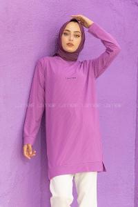 Modalamelif Yırtmaçlı Fabulous Kaşkorse Tunik Lila