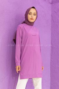 Modalamelif Yırtmaçlı Fabulous Kaşkorse Tunik Lila