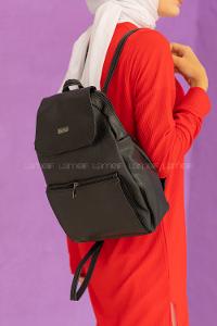 Modalamelif Kapak Kilitli Sırt Çantası Siyah