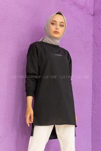 Modalamelif Reserved Baskılı Tunik Siyah