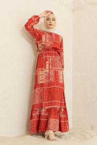 Modalamelif Batik Desen  Elbise Kiremit