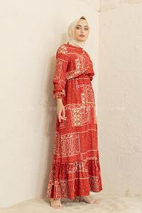 Modalamelif Batik Desen  Elbise Kiremit