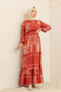 Modalamelif Batik Desen  Elbise Kiremit