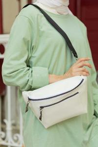 Modalamelif Deri Görünümlü Çanta Beyaz