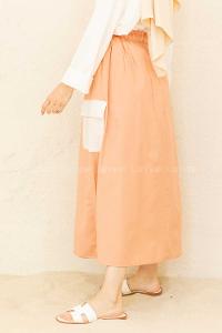 Modalamelif Beli Lastikli Cep Garnili Etek Gül