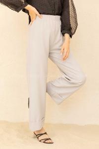 Modalamelif Beli Lastikli Duble Paça Pantolon Gri