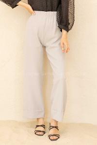 Modalamelif Beli Lastikli Duble Paça Pantolon Gri