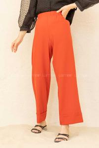 Modalamelif Beli Lastikli Duble Paça Pantolon Kiremit