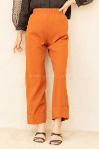 Modalamelif Beli Lastikli Duble Paça Pantolon Taba