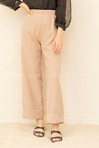 Modalamelif Beli Lastikli Duble Paça Pantolon Taş Rengi