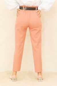 Modalamelif Beli Lastikli Geniş Kemerli Pantolon Gül