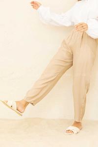 Modalamelif Beli Lastikli Rahat Pantolon Taş Rengi