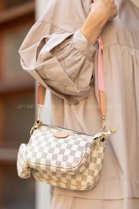 Modalamelif Dama Desen Çanta Krem