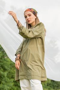 Modalamelif Karpuz Kol Etek Katlı Tunik Haki