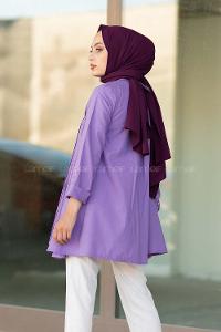 Modalamelif Önü Pileli Tunik Mor