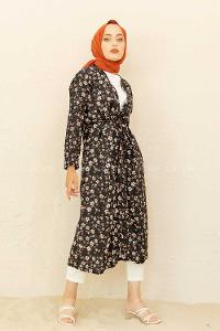 Modalamelif Otantik Kimono Siyah Pudra