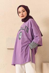 Modalamelif Brooklyn Baskılı T-Shirt Mor