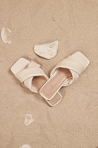 Modalamelif Çapraz Terlik Krem