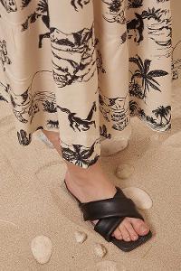 Modalamelif Çapraz Terlik Siyah