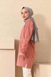 Modalamelif Ananas Baskılı Tunik Gül