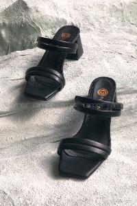 Modalamelif Deri Topuklu Sandalet Siyah