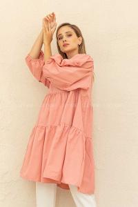 Modalamelif Fırfırlı Tunik Pembe