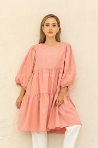 Modalamelif Fırfırlı Tunik Pembe