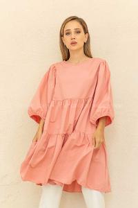Modalamelif Fırfırlı Tunik Pembe