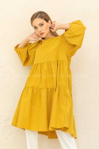 Modalamelif Fırfırlı Tunik Yağ Yeşili