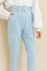 Modalamelif Geniş Kemerli Havuç Pantolon Bebe Mavisi