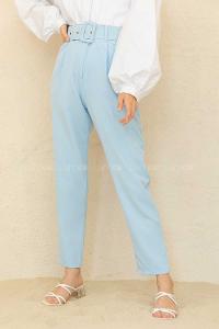 Modalamelif Geniş Kemerli Havuç Pantolon Bebe Mavisi